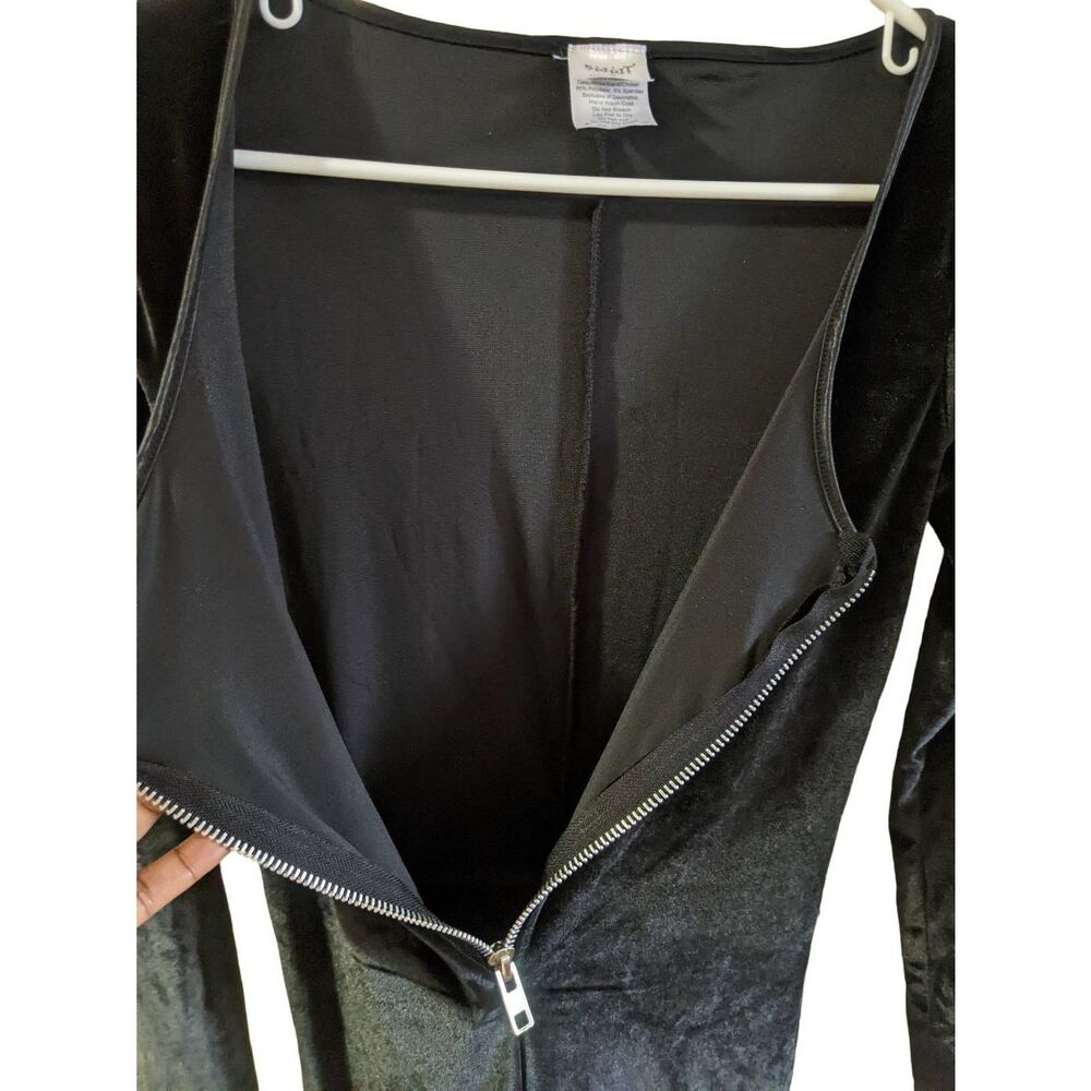 Spirit Halloween Black Onepiece Catsuit Costume with Attached Tail Adult Size XS - Picture 5 of 12